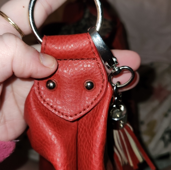 NWOT Red Cross Stitch *faux leather* Purse - Picture 5 of 16